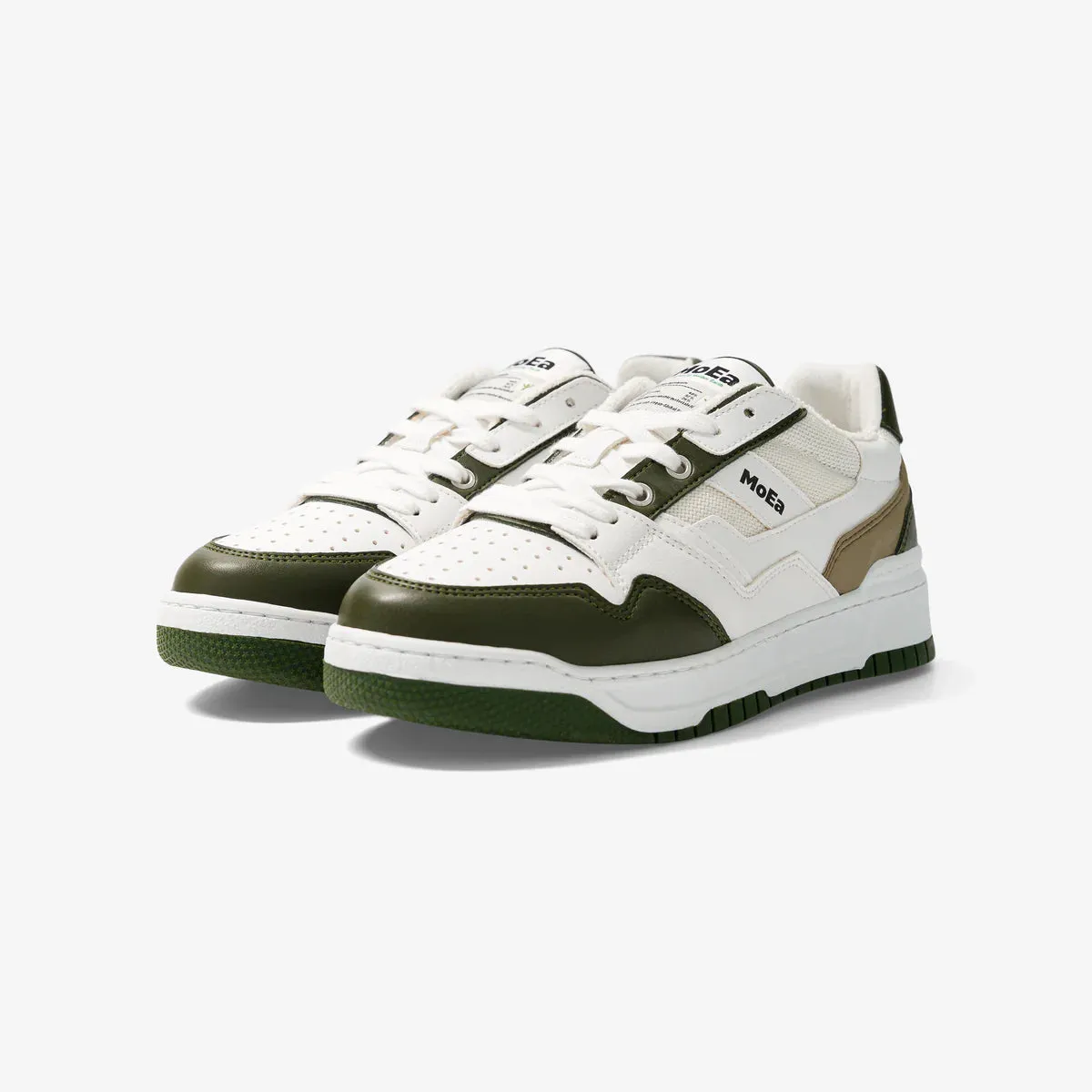 MoEa | GEN2 Sport Cactus Vegan Sneakers | Green & White