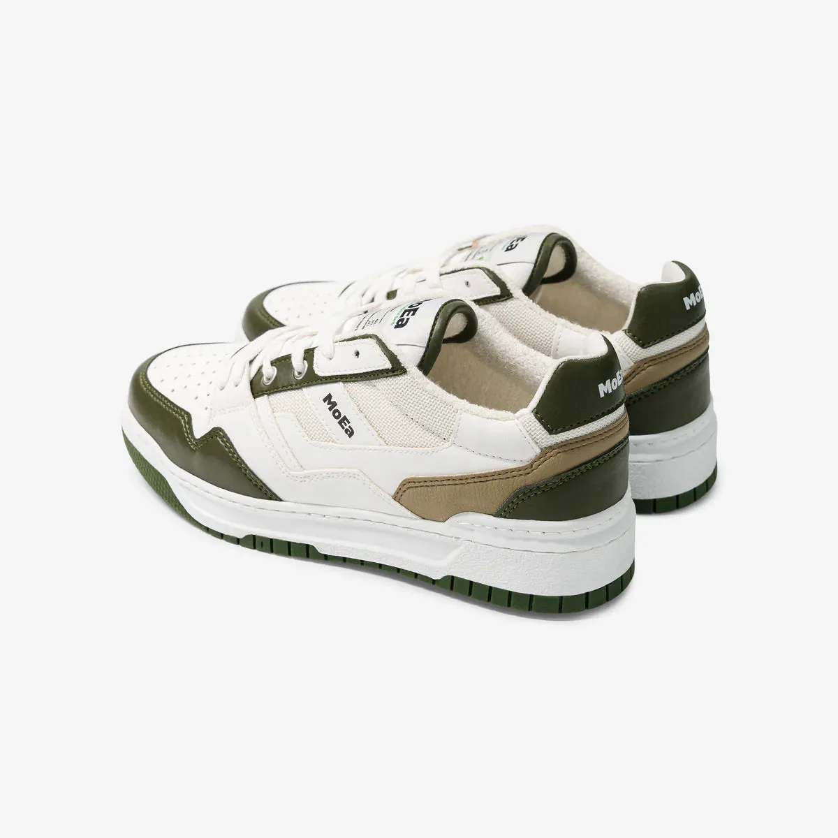 MoEa | GEN2 Sport Cactus Vegan Sneakers | Green & White