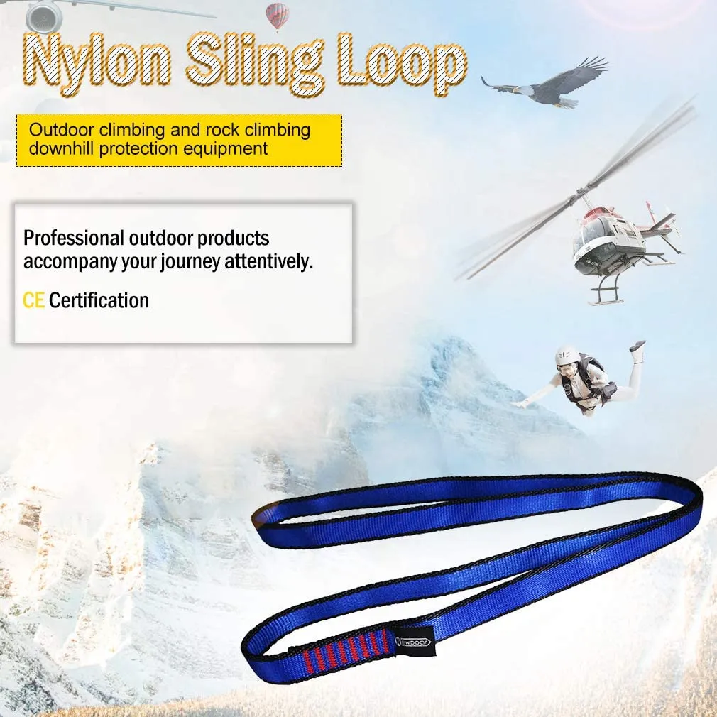 NewDoar Climbing Sling 16mm Nylon Sling Runners 22KN 4840LB Climbing Utility Cord