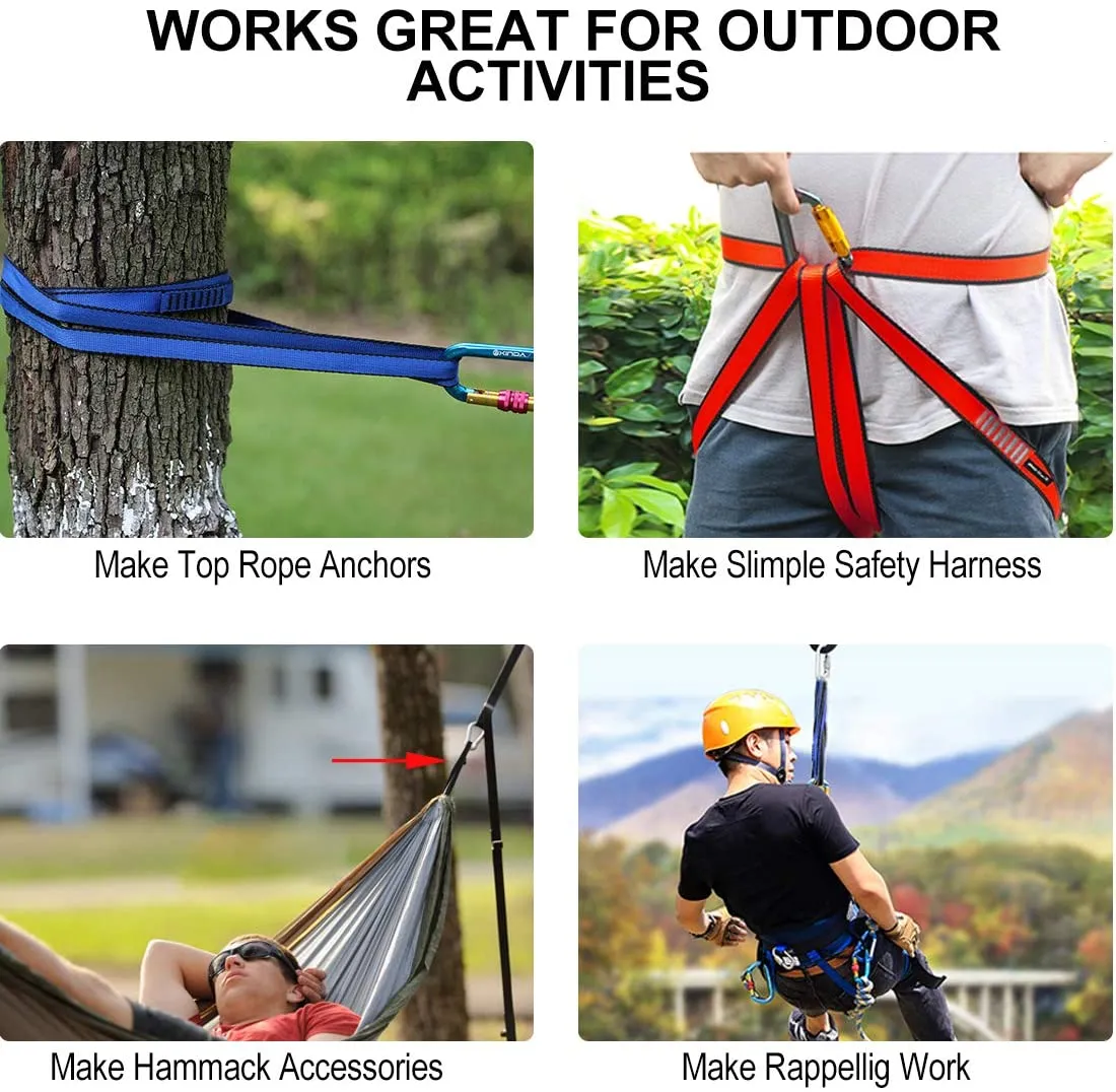 NewDoar Climbing Sling 16mm Nylon Sling Runners 22KN 4840LB Climbing Utility Cord