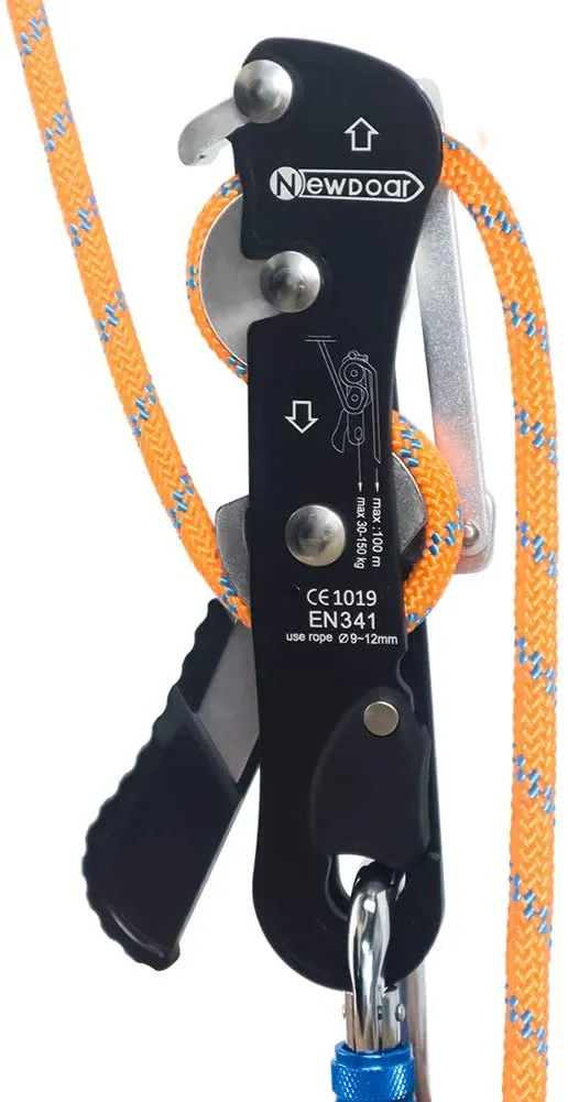 NewDoar Climbing Stop Descender Rappelling Belay for Rope 9-12mm Novices for Rescue