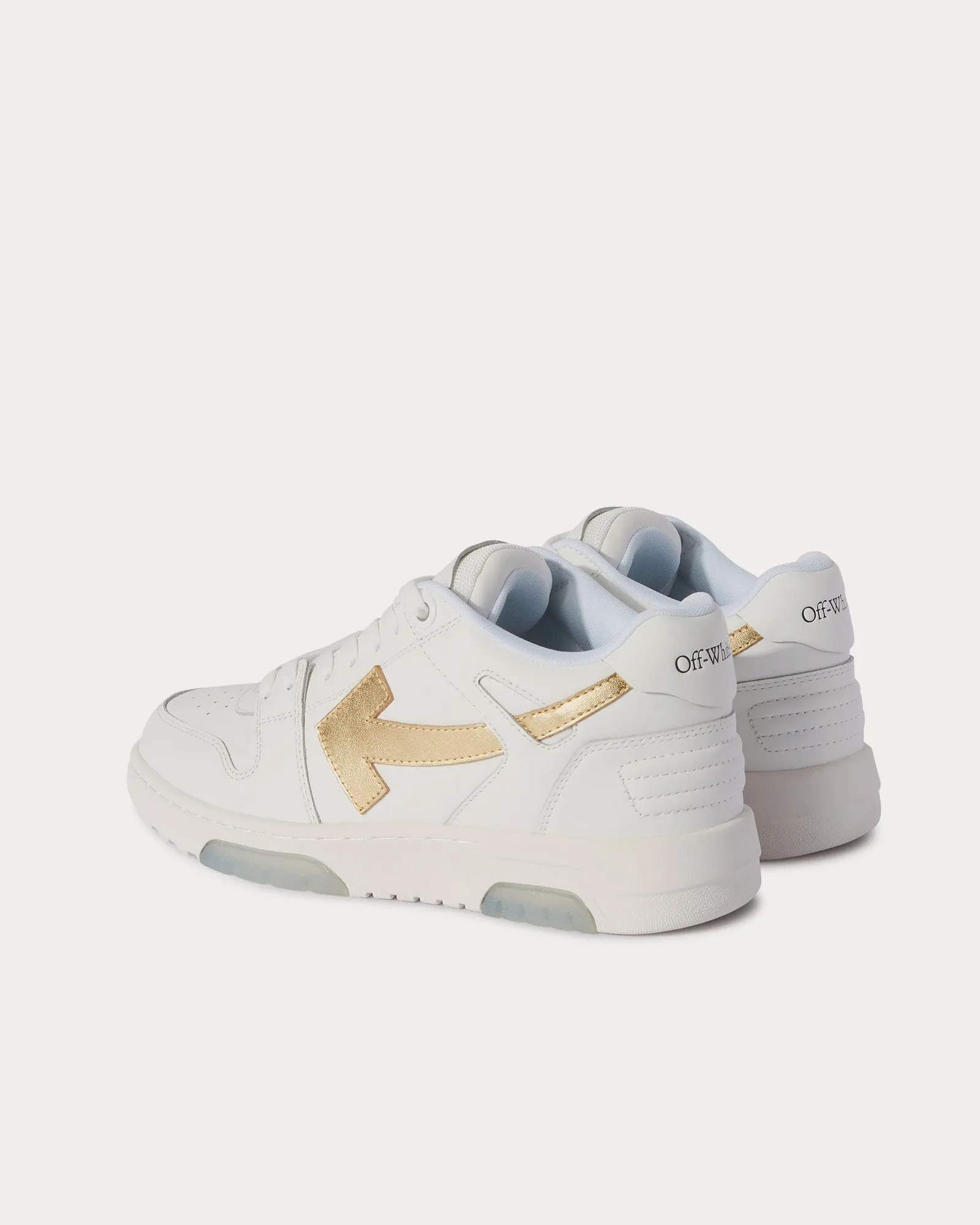 Out Of Office Calf Leather White / Gold Low Top Sneakers