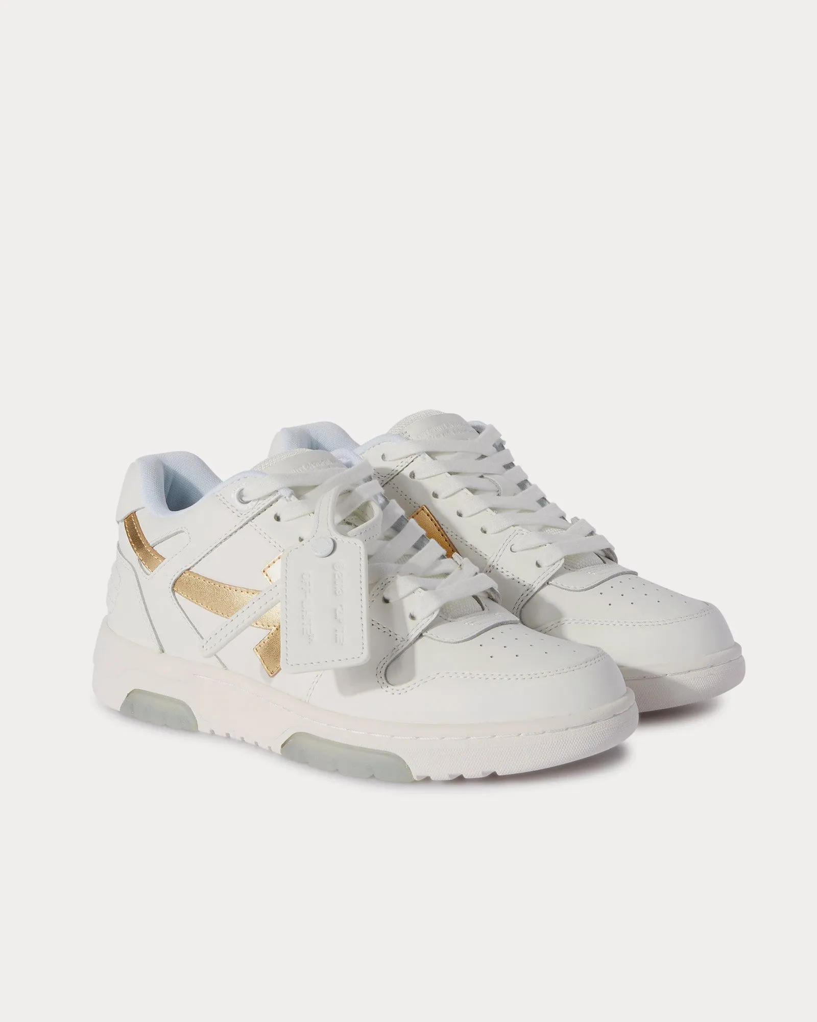 Out Of Office Calf Leather White / Gold Low Top Sneakers