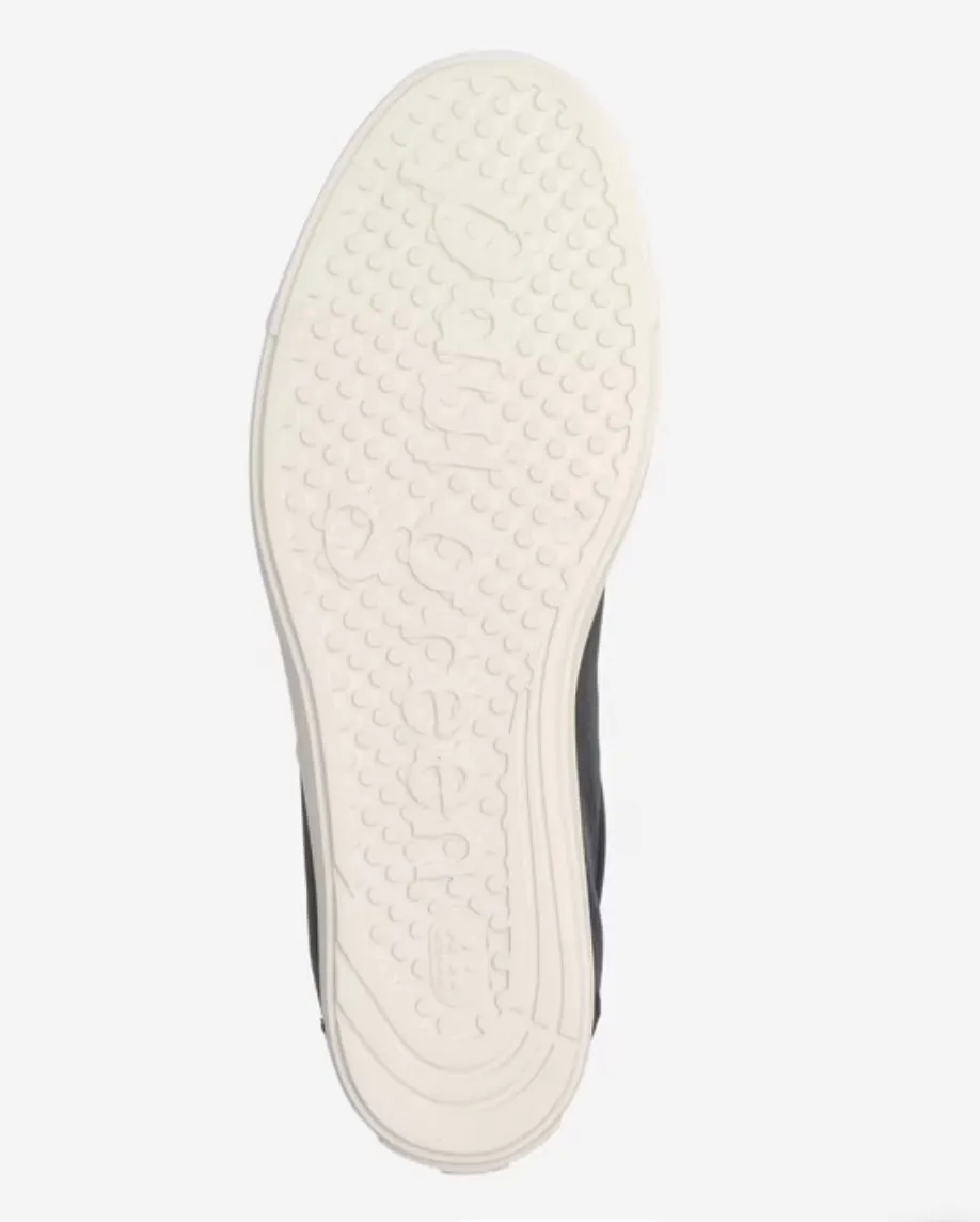 Paul Green Navy leather and suede platform sneakers