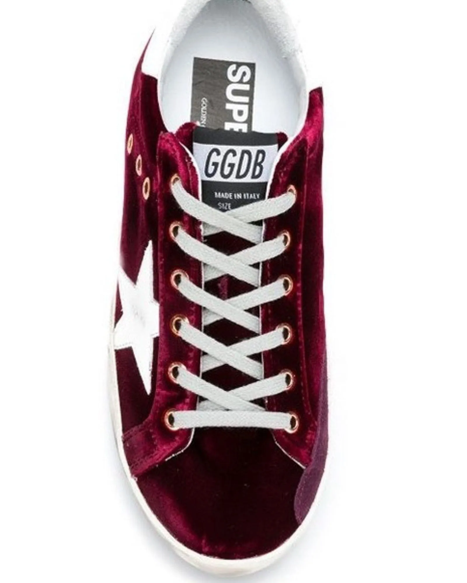 "Superstar" Burgundy Velvet Sneakers