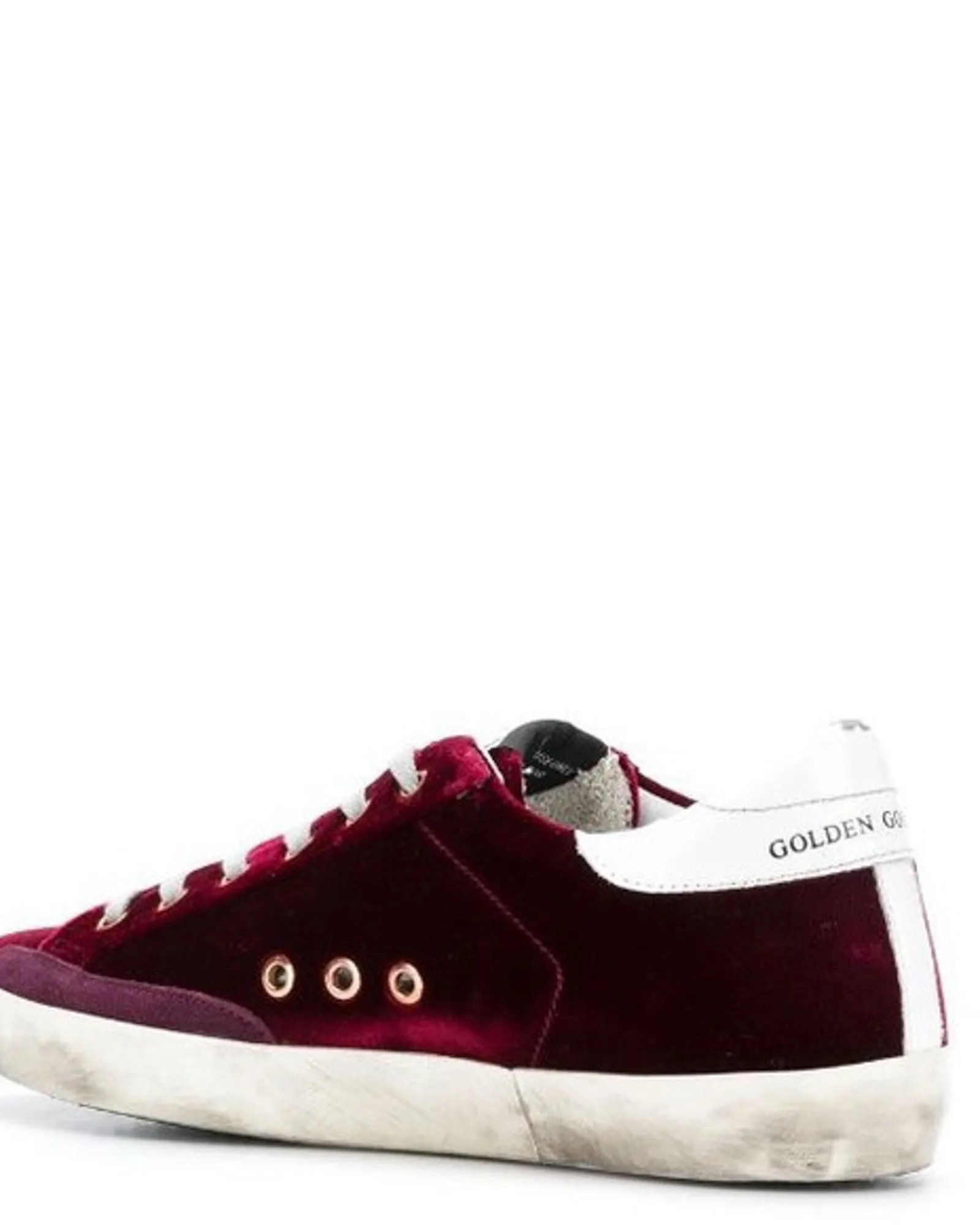 "Superstar" Burgundy Velvet Sneakers