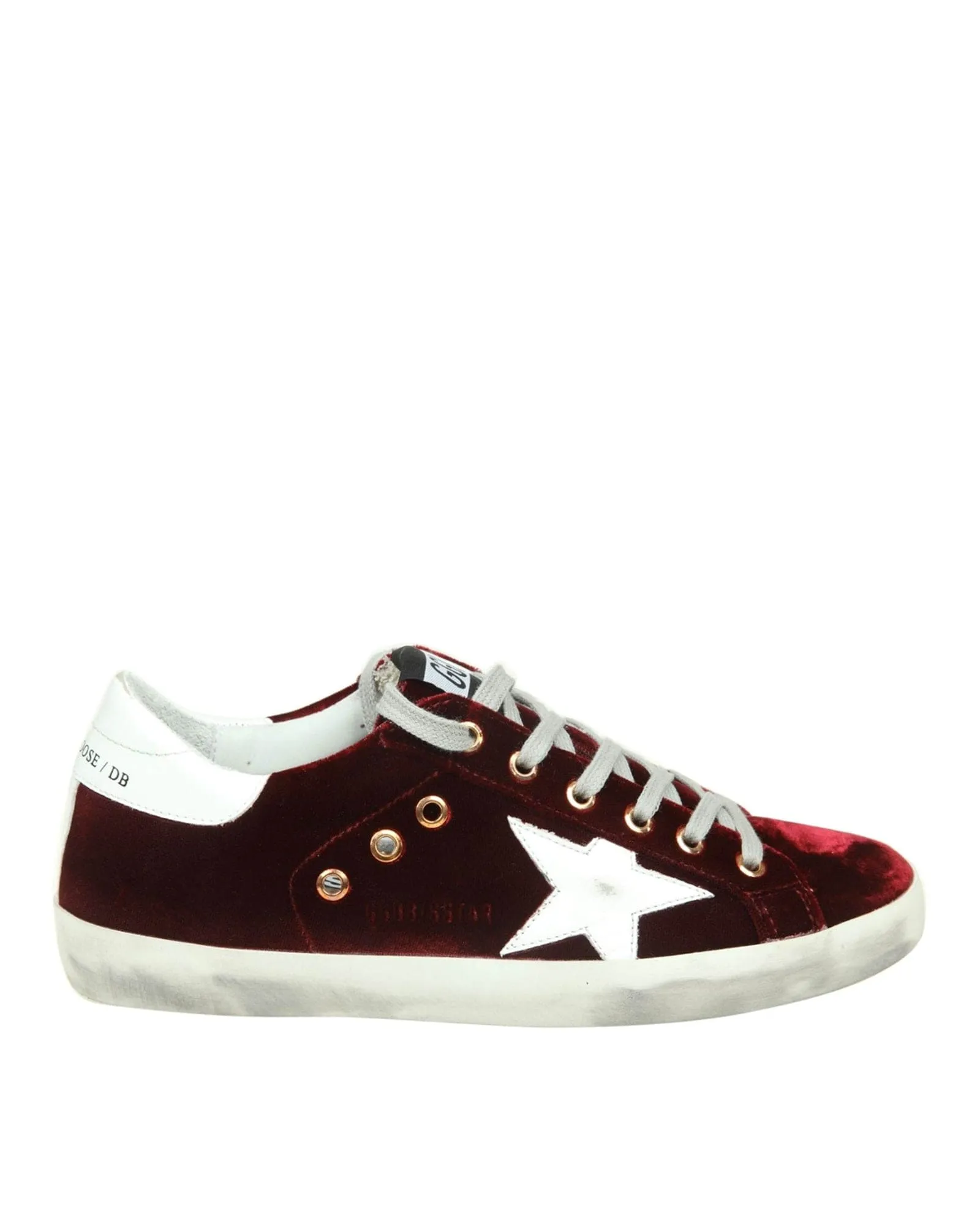 "Superstar" Burgundy Velvet Sneakers