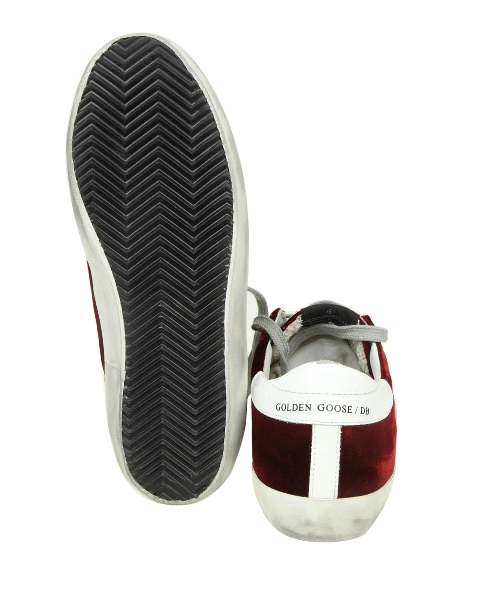 "Superstar" Burgundy Velvet Sneakers