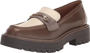 Sam Edelman Laurs Olive Taupe Slip On Round Toe Chunky Lug Sole Platform Loafers