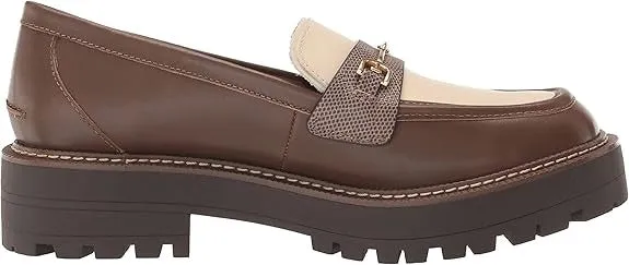 Sam Edelman Laurs Olive Taupe Slip On Round Toe Chunky Lug Sole Platform Loafers