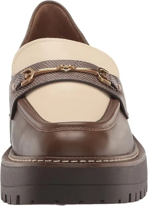 Sam Edelman Laurs Olive Taupe Slip On Round Toe Chunky Lug Sole Platform Loafers