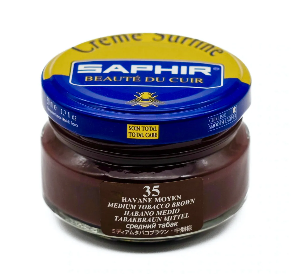 Saphir 35 Havane Moyen Brown Renovating Cream Polish 50ml Made In France