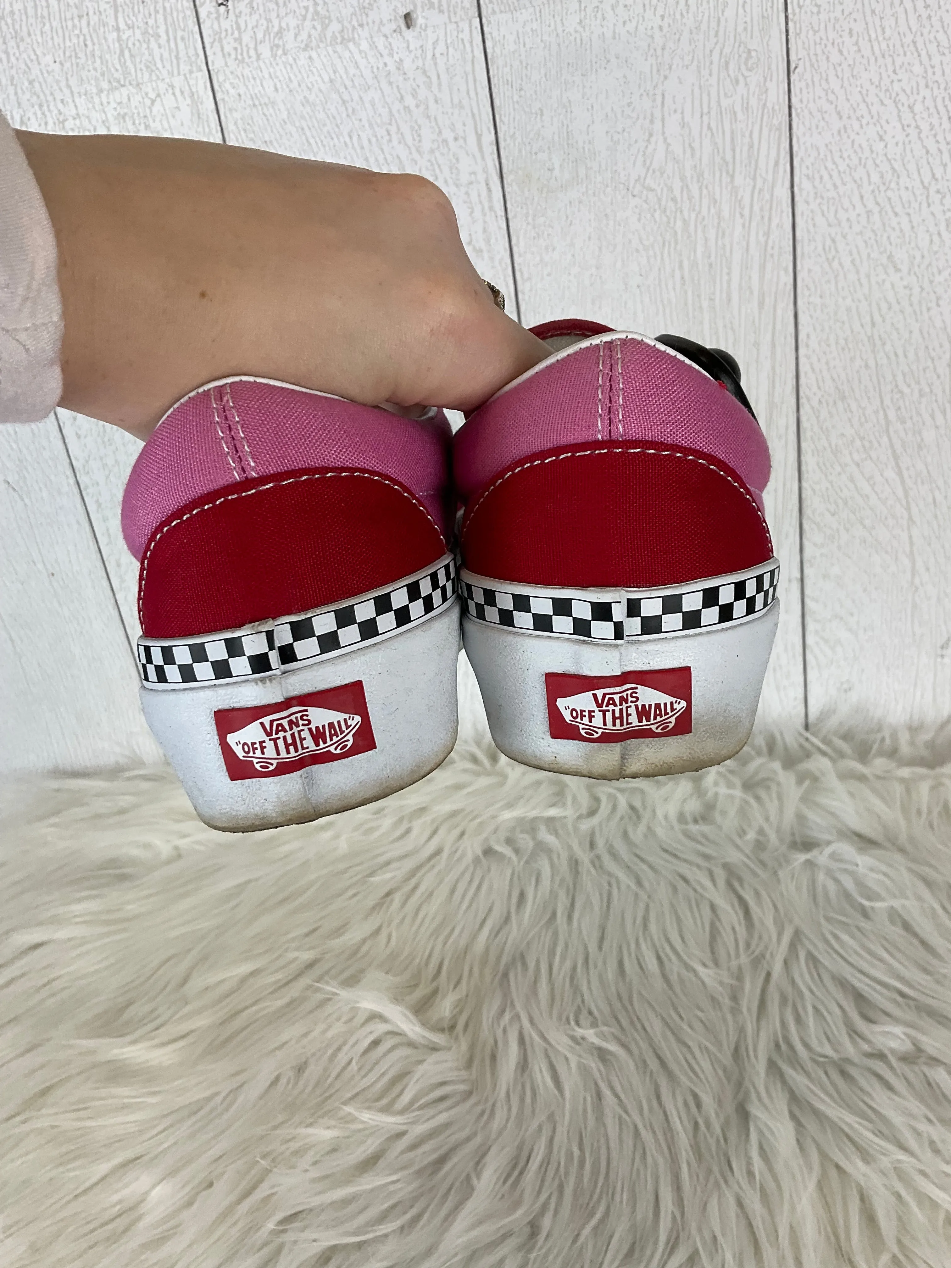 Shoes Sneakers Platform By Vans In Pink & Red, Size: 7