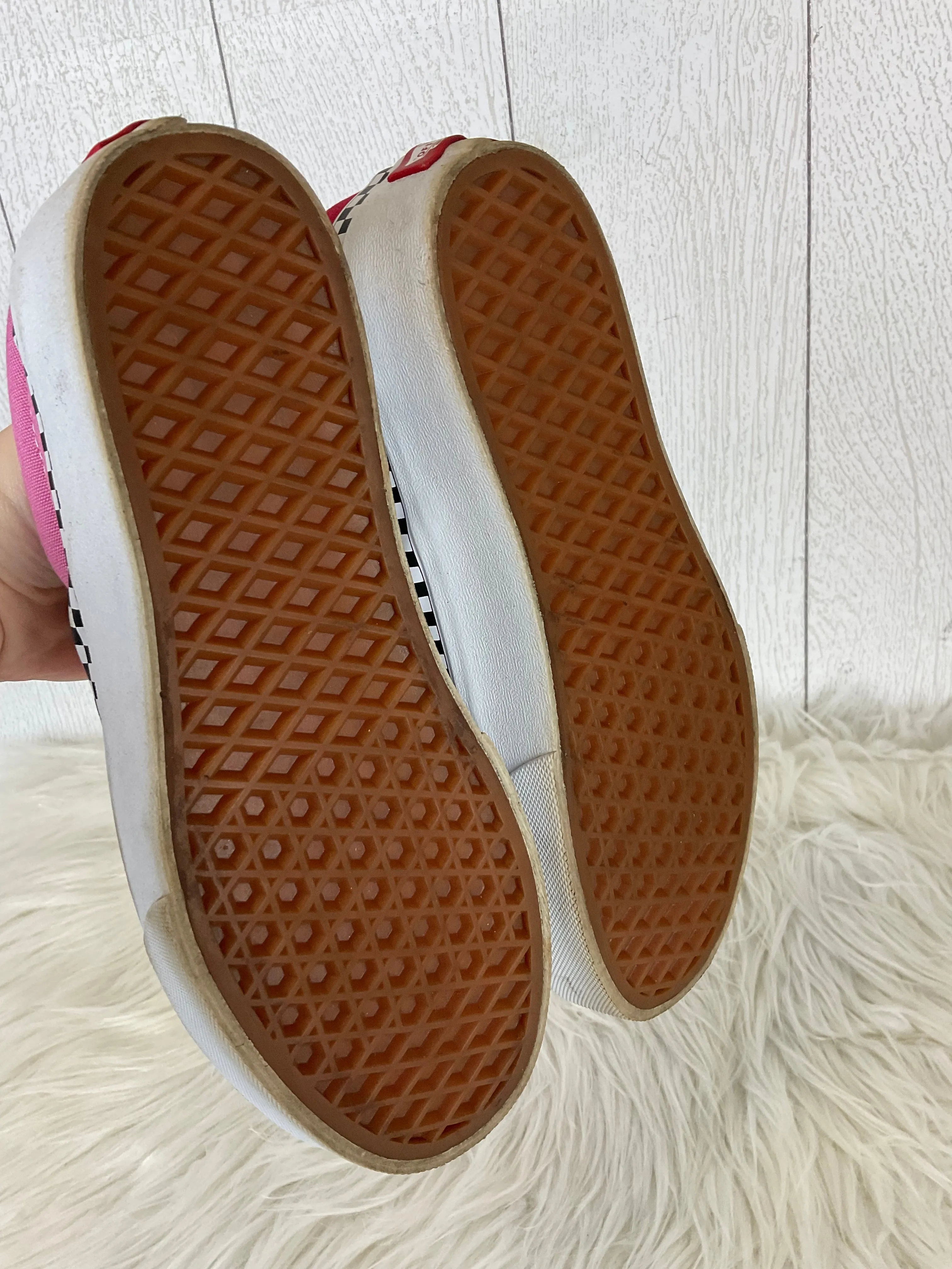 Shoes Sneakers Platform By Vans In Pink & Red, Size: 7