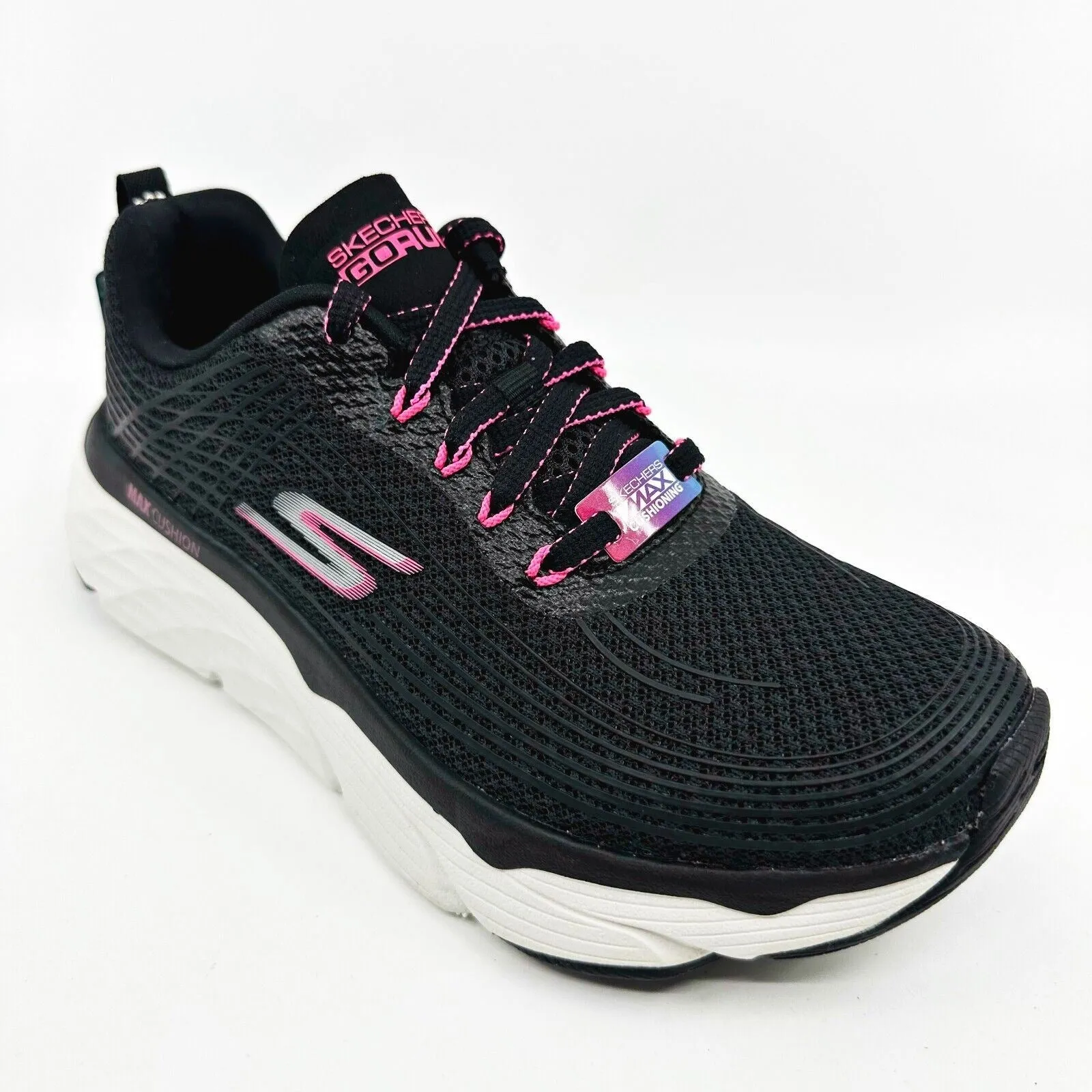 Skechers Max Cushioning Premier Black Pink Womens Size 6 Athletic Shoes