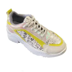 Sneakers Silver Yellow Metallic Fonts