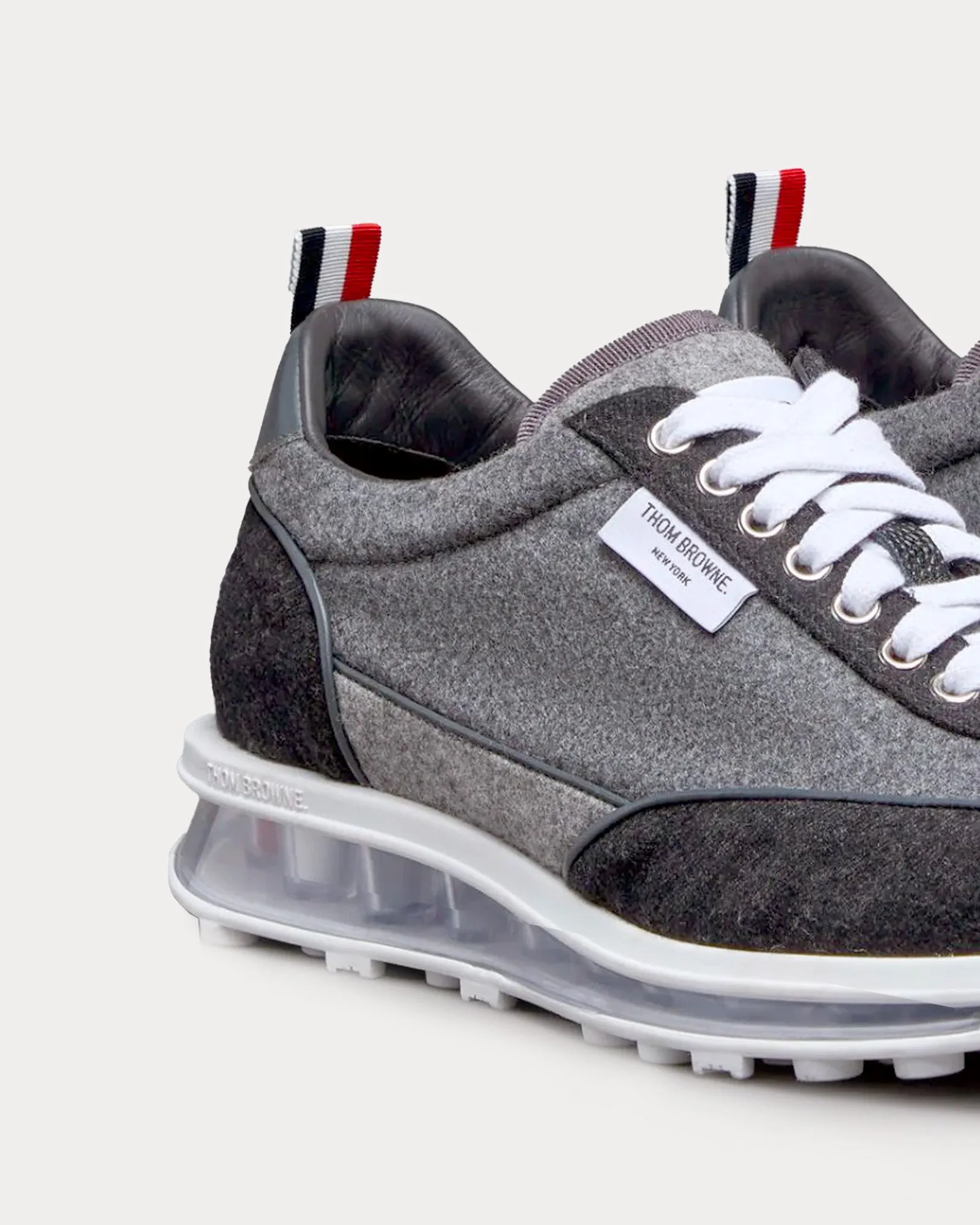 Tech Runner Clear Sole Wool Flannel Grey / Black Low Top Sneakers