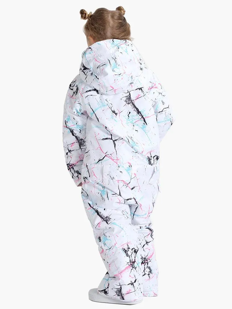 TreadSnow Colorful Vibrant Lines Kids One Piece Snowboard Suit