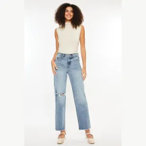 Ultra High Rise Distressed Straight Jeans
