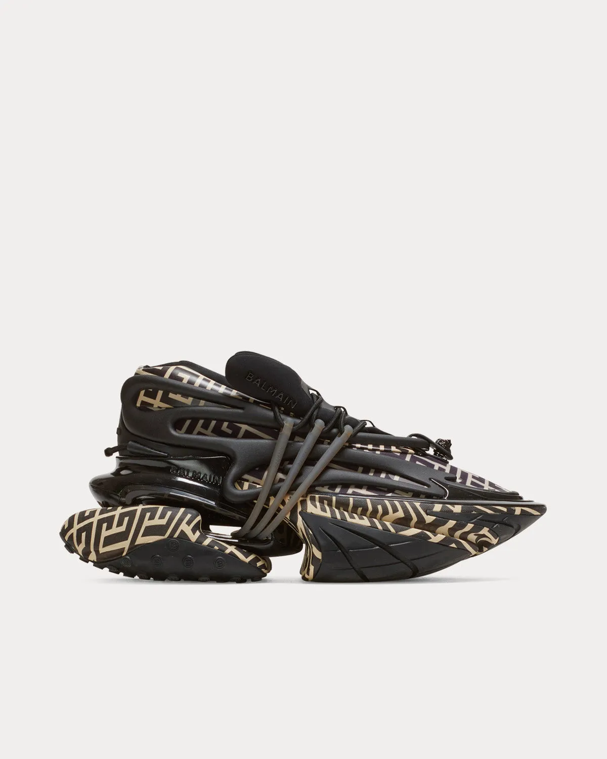 Unicorn Neoprene & Calfskin Black Low Top Sneakers
