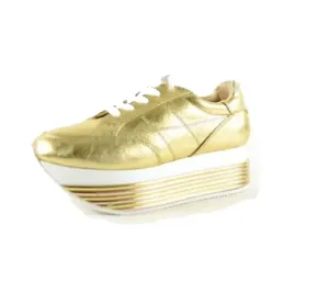 Wedge Platform Sneakers | Gold