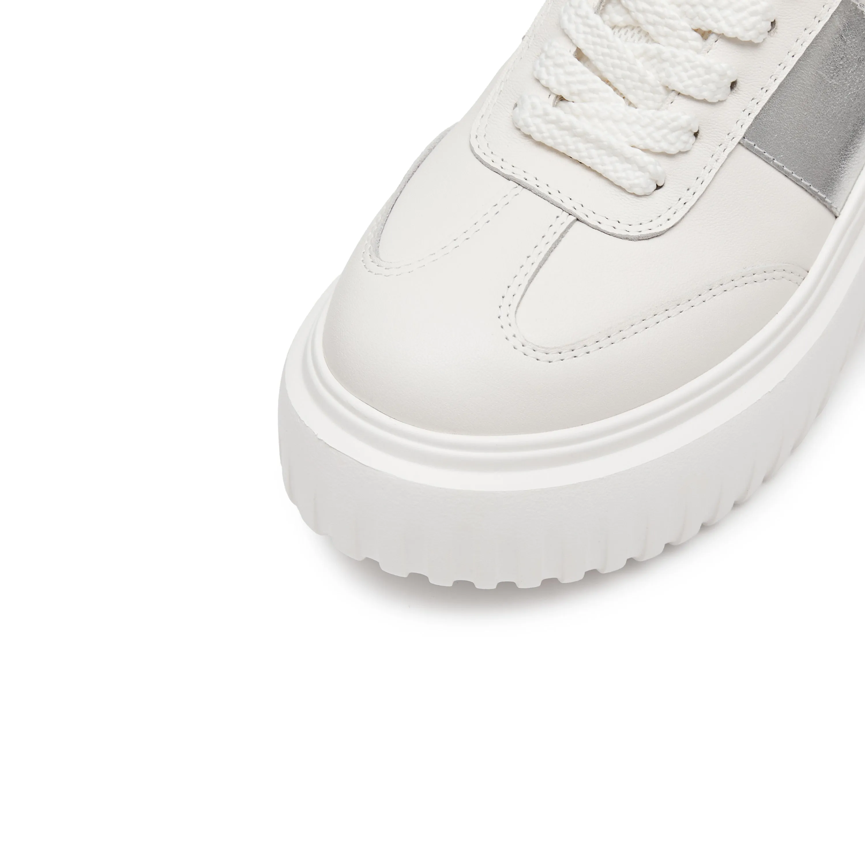 White Platform Leather Cookie Sneakers