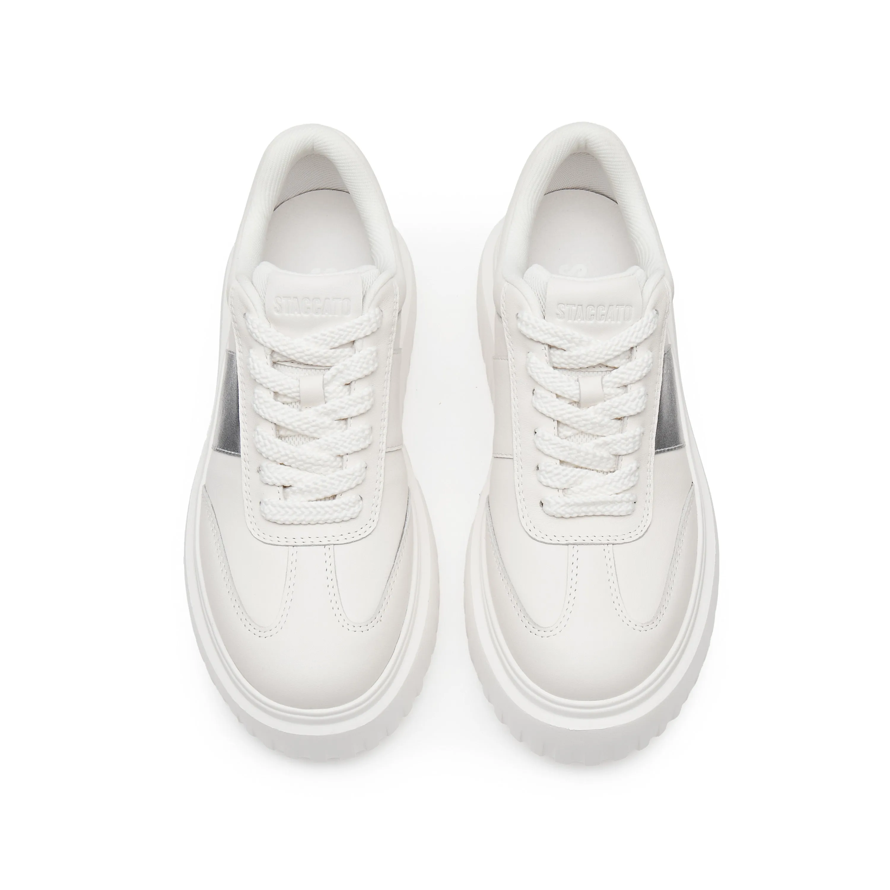 White Platform Leather Cookie Sneakers