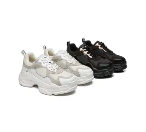 Women Chunky Sneakers Suede Upper Nonslip Sole Casual Shoes Como