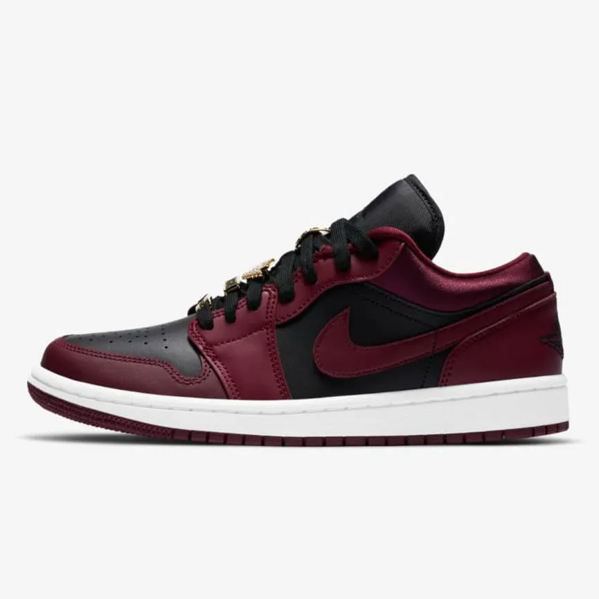 Women's Air Jordan 1 Low SE "Bling" Satin (Dark Beetroot/Black/White)(DB6491-600)