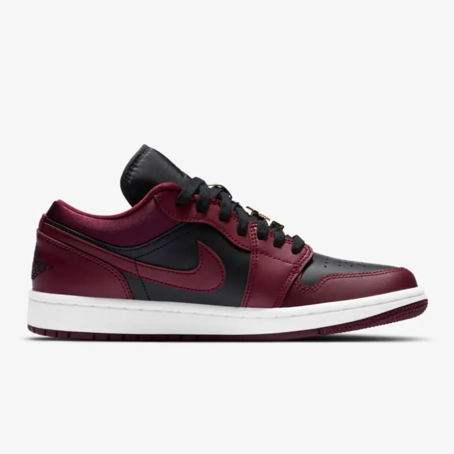 Women's Air Jordan 1 Low SE "Bling" Satin (Dark Beetroot/Black/White)(DB6491-600)