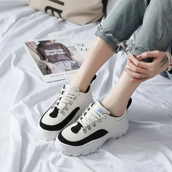 Women's Trendy Color Design Platform Shoes