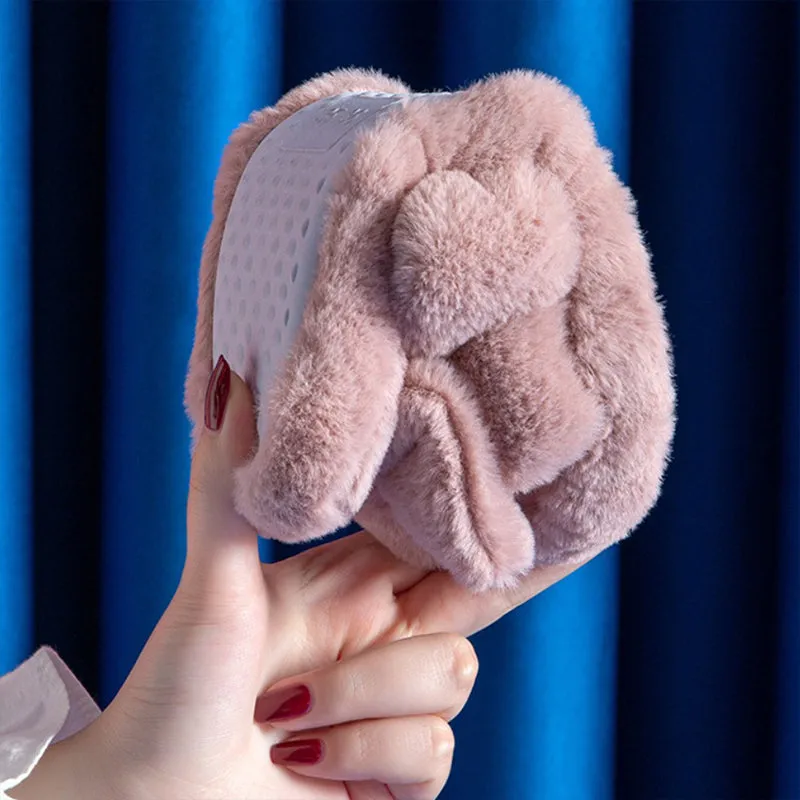 Womens Winter Open Toe Soft Plush Bowknot Slippers