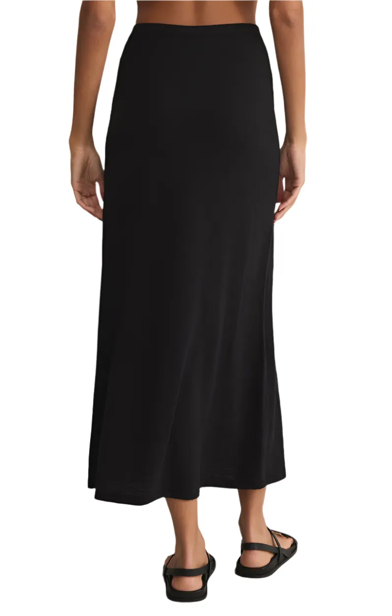 Z Supply Delavine Textured Midi Skirt Black